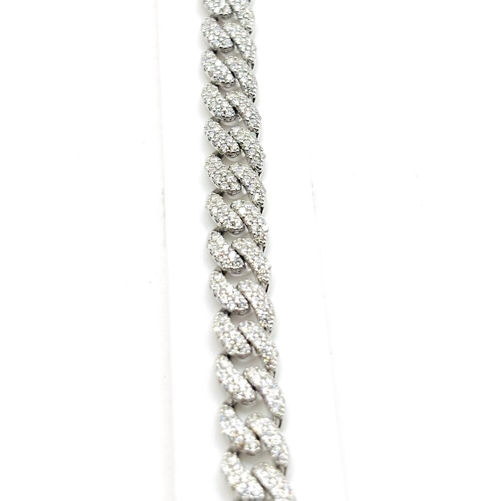 MOISSANITE ICED Miami Cuban Bracelet 925 Silver 7 inch 6mm VVS Pass Tester 4CTW